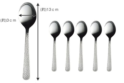 【送料無料】日本製 槌目ティースプーン 5本セット