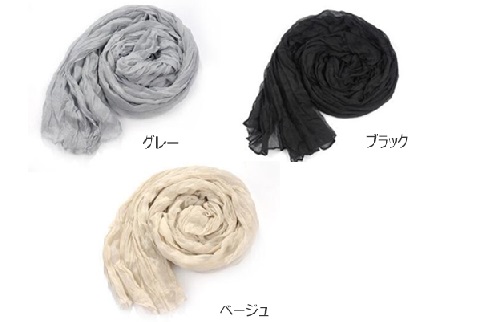 【訳あり★セール品】薄手くしゅくしゅストール【送料無料】