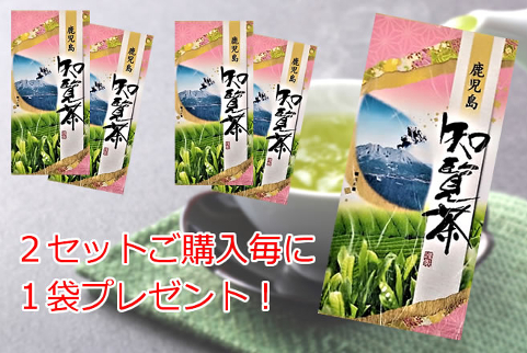 鹿児島が誇るブランド茶　知覧茶　100g×2袋【送料無料】　※2セット同時申込みでもう1袋プレゼント！