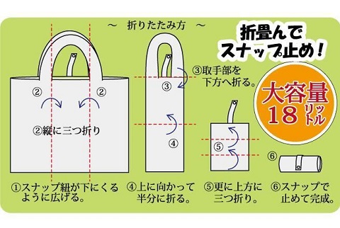 【送料無料】肩掛けしやすい たためる丈夫で大きめ エコバッグ