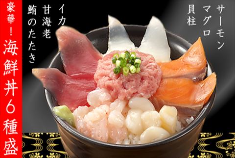 豪華6種盛！海鮮丼！！7人前！2セット同時申込みで、「海鮮丼2人前」プレゼント！