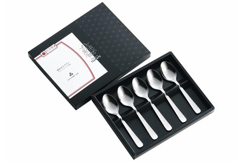 【送料無料】日本製 槌目ティースプーン 5本セット