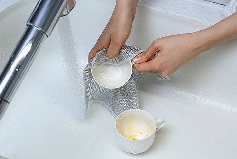 キズが付かない特殊加工！傷をつけずに食器の汚れを落とせちゃう★かきとるメッシュクロス大判タイプ12枚（3枚入×4セット）【送料無料】