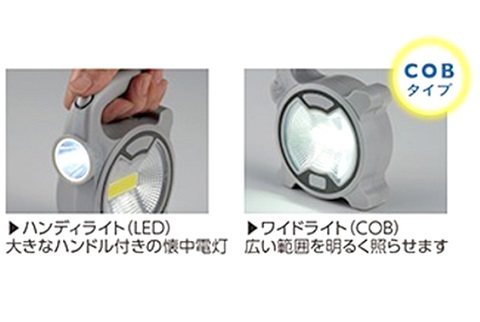 コンパクトなのにとても強い光で驚きの明るさ！ハンディ2WAYCOB＆ハイパワーLEDライト【送料無料】
