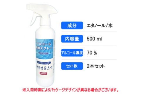 アルコール除菌スプレー500㎖×2本セット【送料無料】