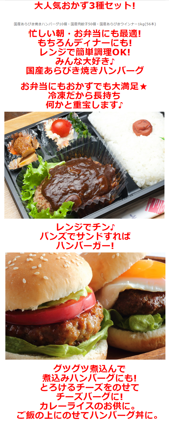 あらびき焼きハンバーグ10個