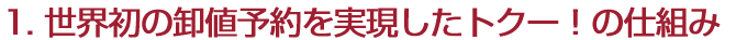 1.世界初の卸値予約を実現したトクー！の仕組み