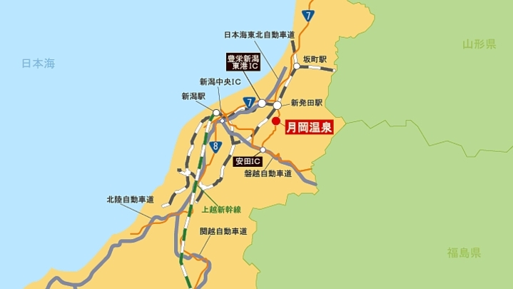 月岡温泉 湯あそび宿 曙 新潟県 月岡温泉 の地図 周辺情報 格安旅行の宿泊予約ならトクー