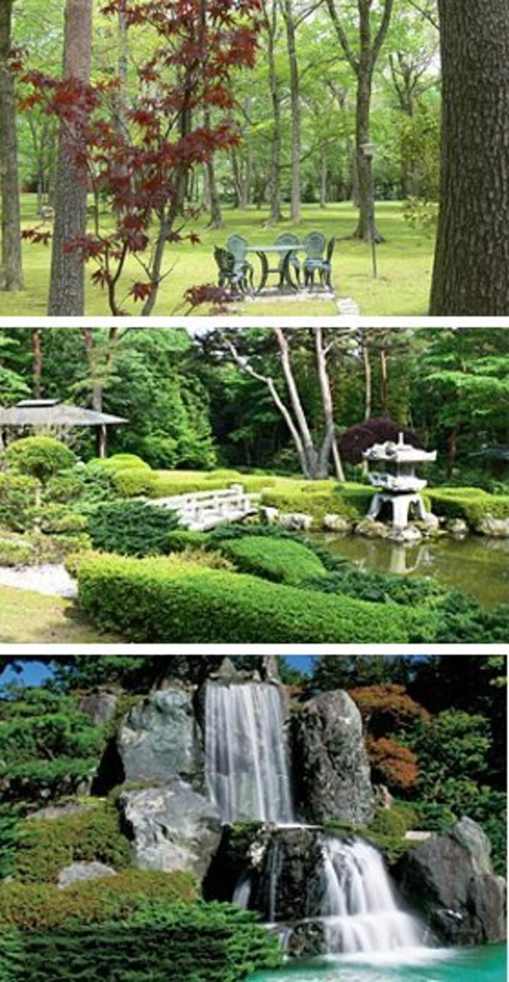 一面に苔むす1万坪に及ぶ日本庭園・前庭でおくつろぎ下さい。