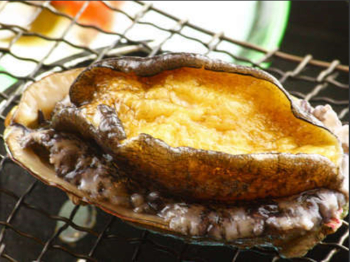アワビの陶板焼き