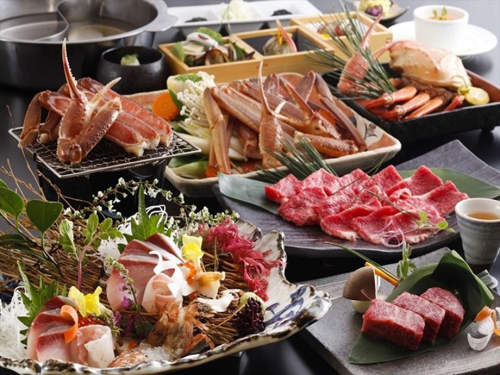 かにと但馬牛のWしゃぶ鍋＆茹でかに、焼きかに、鮮魚の造り！☆11/6～3/31まで☆