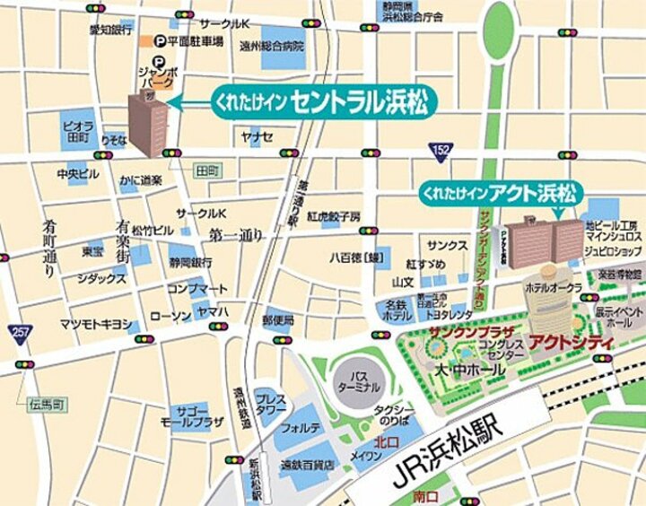 くれたけイン セントラル浜松 静岡県 浜松 の地図 周辺情報 格安旅行の宿泊予約ならトクー