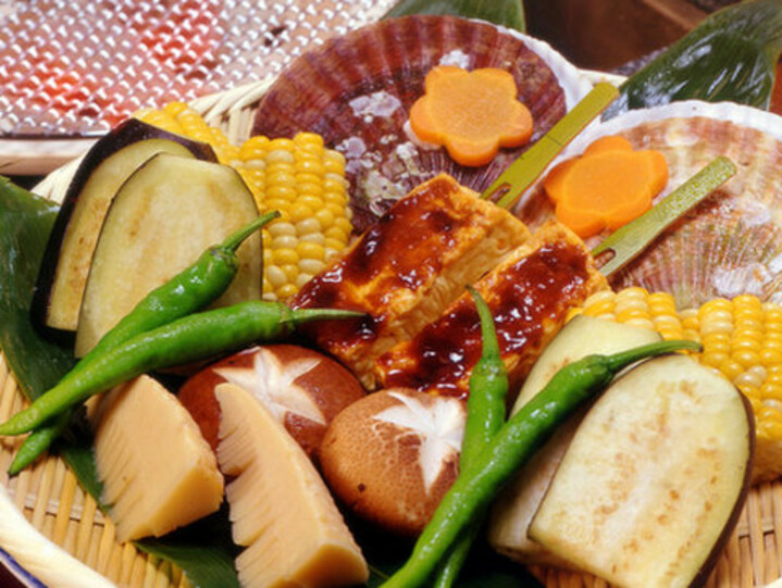 野菜も炭火焼きで