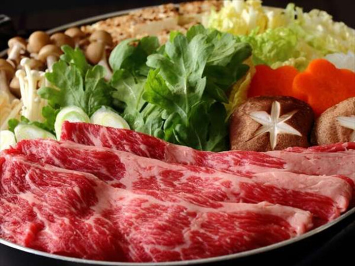 すきやきメニューの一例