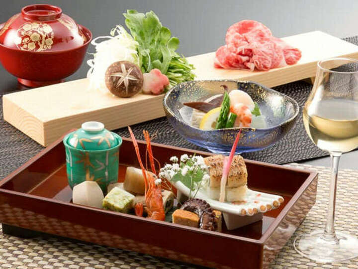 認証近江牛と地野菜のしゃぶしゃぶ付京風会席