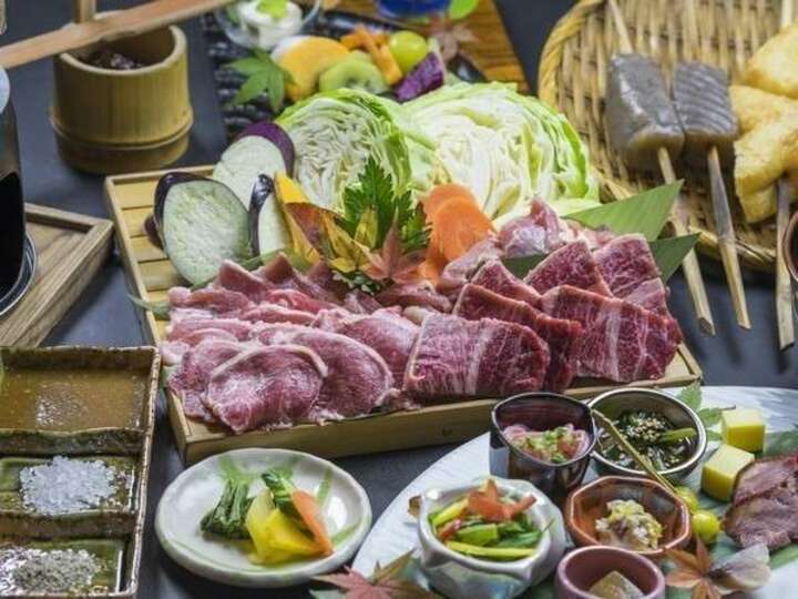 夕食は、田楽や、阿蘇のあか牛を囲炉裏で召し上がっていただきます♪