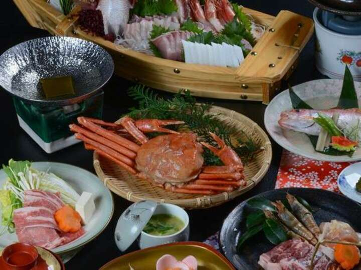 ♪春とり兵衛会席♪いざっ!!うまいもん!!紅がに、のどぐろ、モサエビ、鳥取牛、大山鶏…出陣じゃ!!